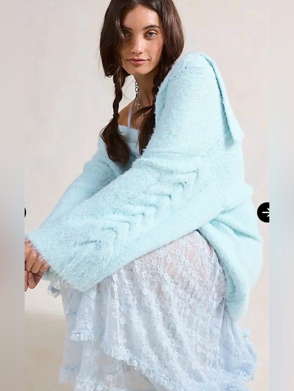 Free People collared cable knit sweater